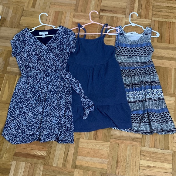 Bundle of 3 Dresses - Girls 7 - Shades of Blue - H&M, Speechless, Old Navy - Picture 1 of 16